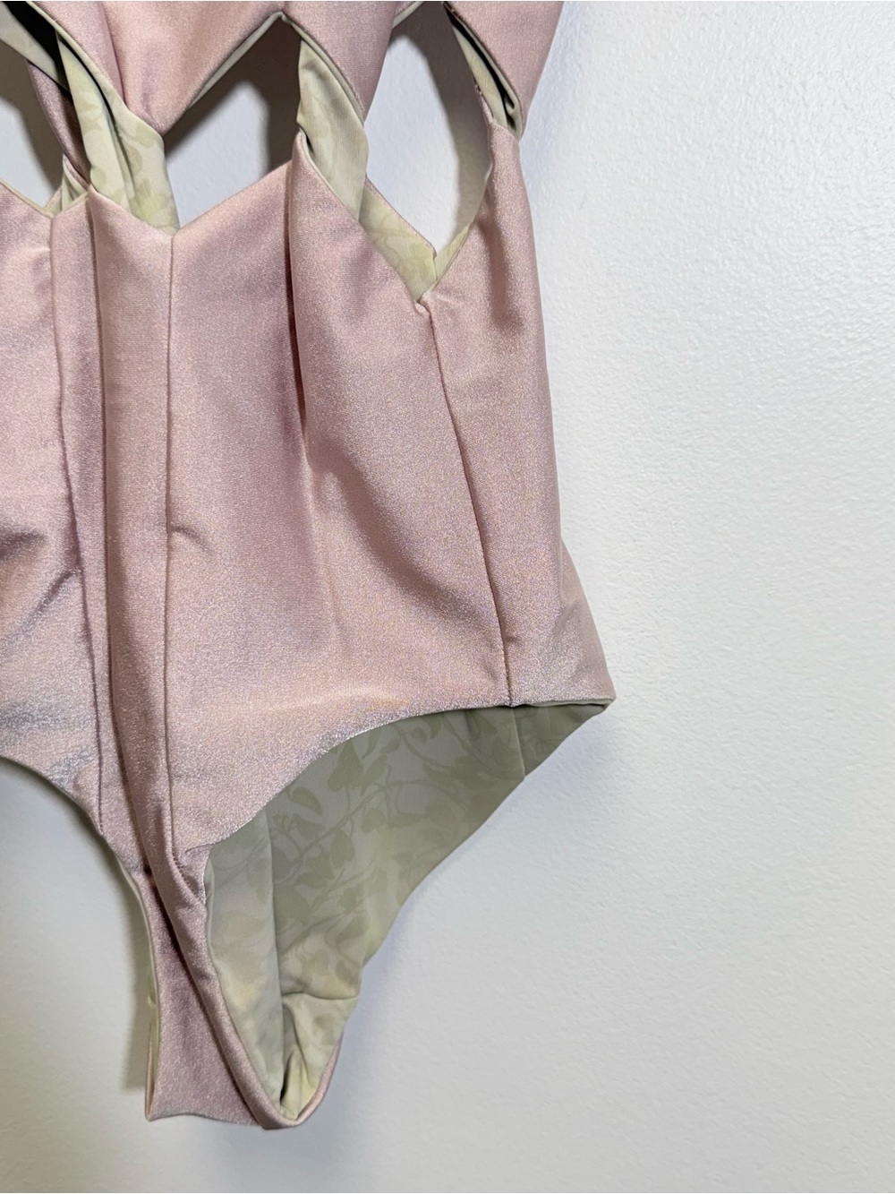 Samantha Pleet Tabernacle Pink Shimmer Open Twist Reversible Swimsuit Small - Picture 5 of 11